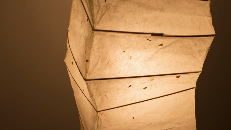 Handcrafted Japanese Paper Floor Lamp "SLENDER" emits warm glow