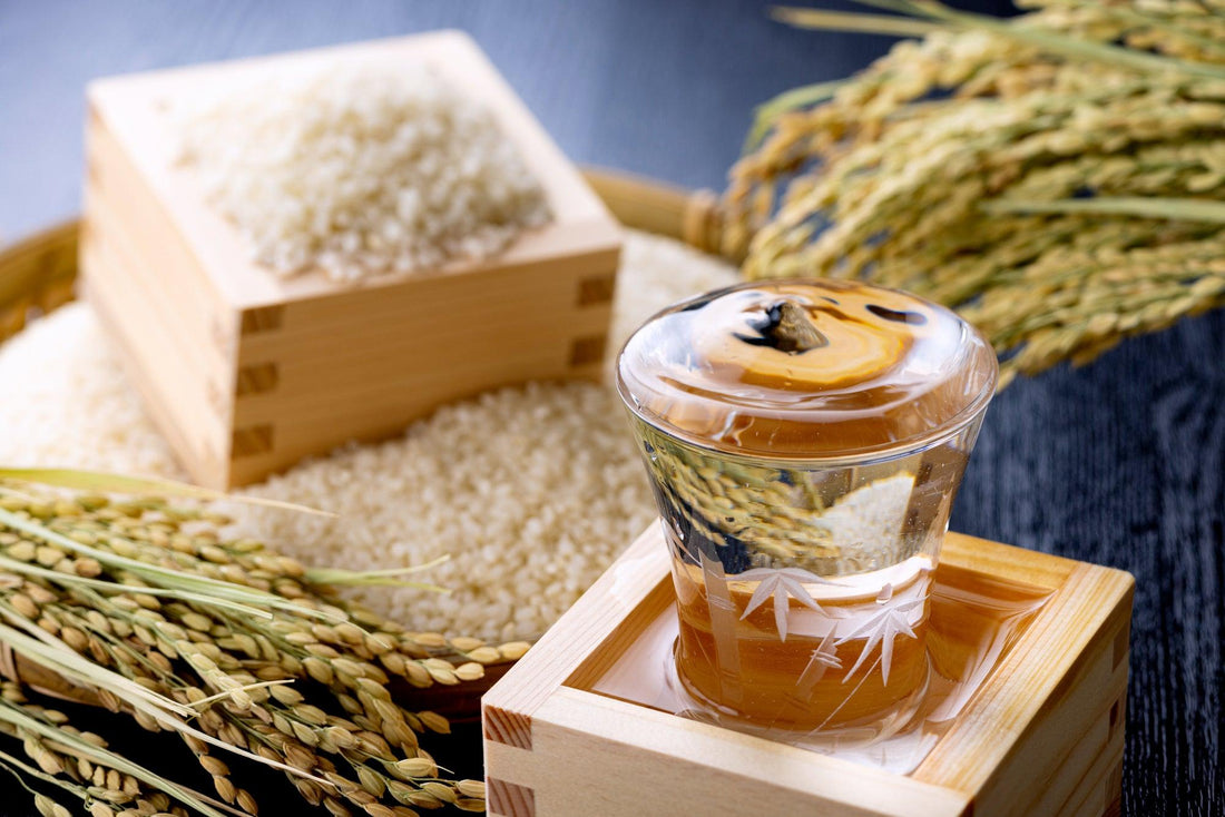Japanese Sake, Sake Cup, and Rice