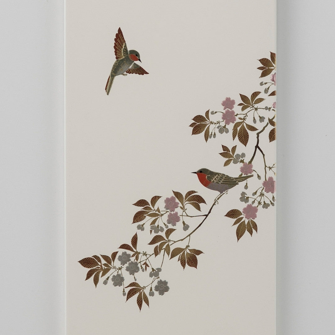 Japanese Wall Art "Hanamidori" White Small