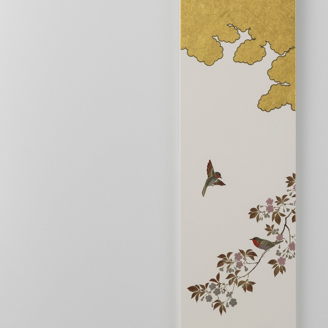 Japanische Wandkunst „Hanamidori“ Weiß Klein