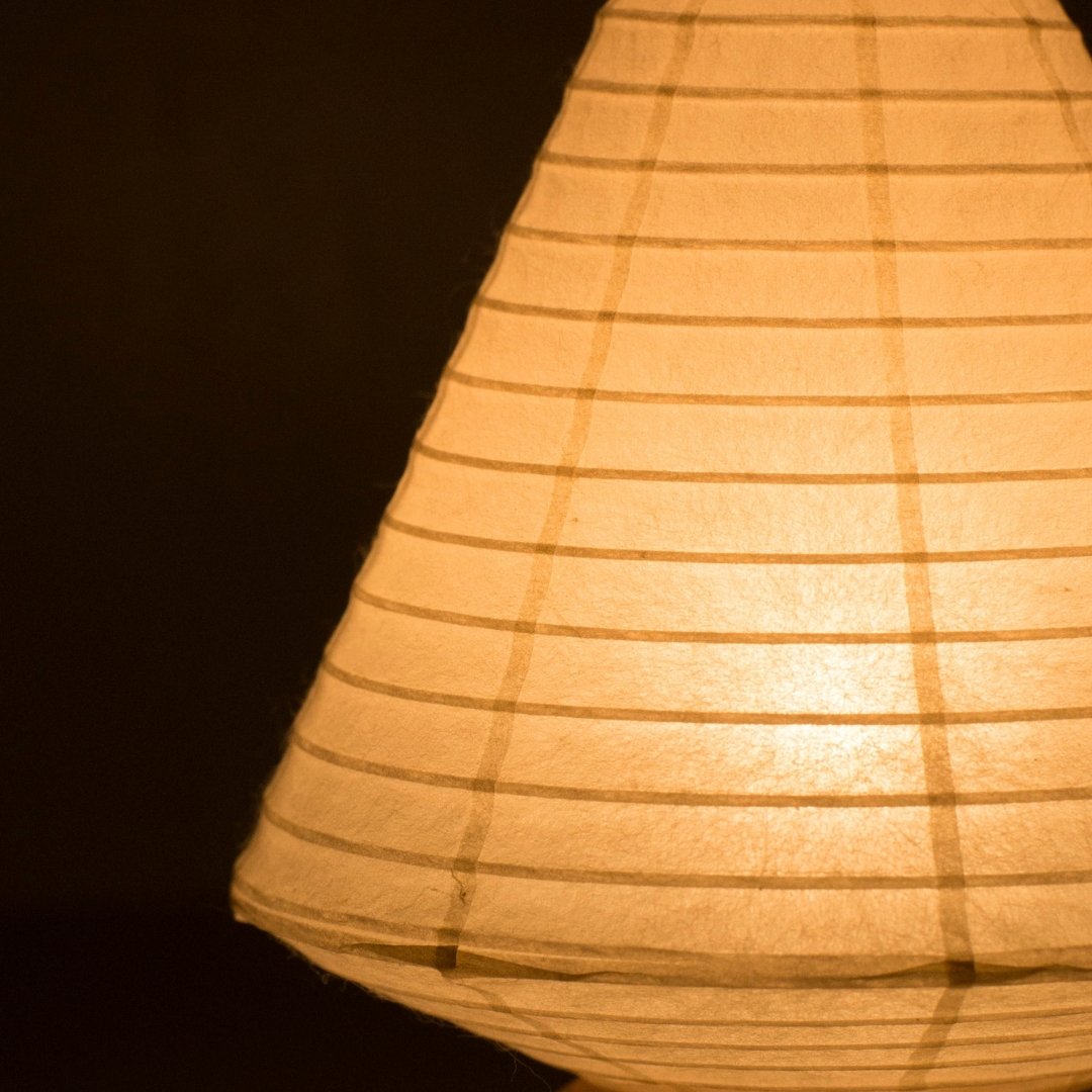 Japanese Paper Table Lamp "Mini Triangle" – Stylish Bedside Table Lamp with Gentle Light, Unique Design Paper Lamp
