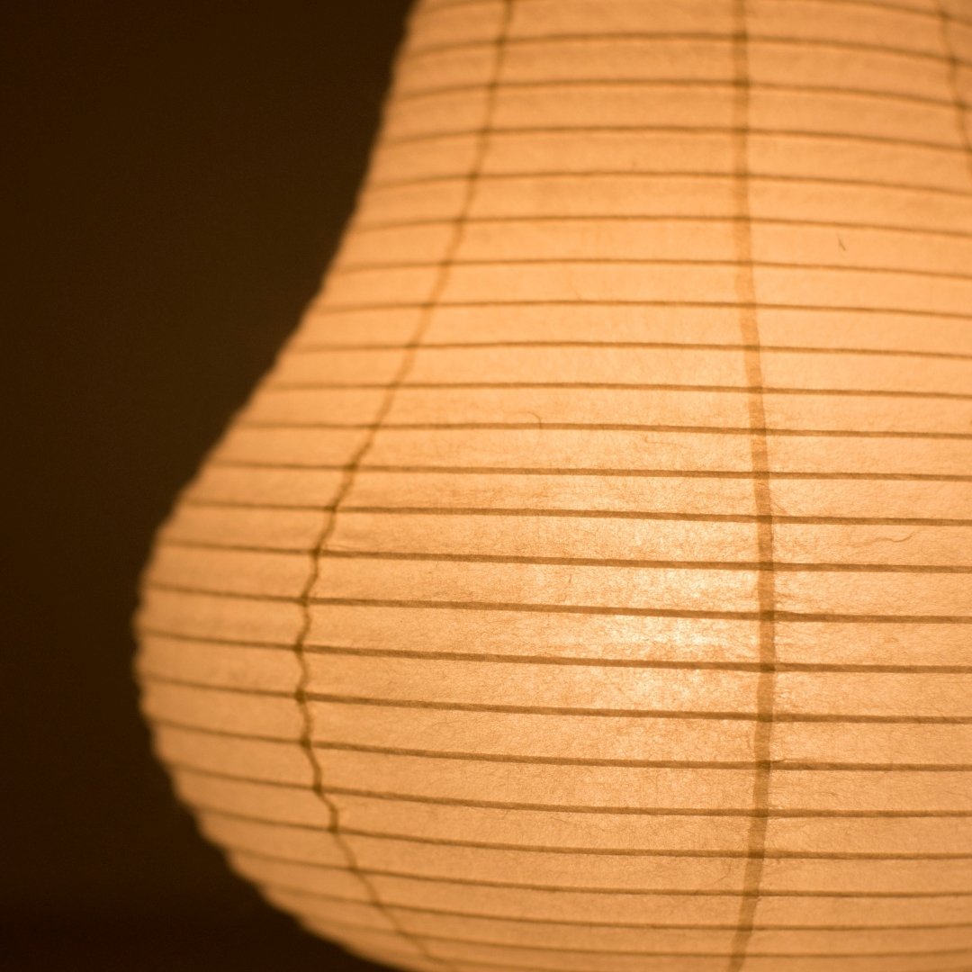 Japanese Paper Table Lamp "Mountain" – Soft Ambient Lighting from Unique Handmade Washi Lamp, Ideal Bedside Table Lamp