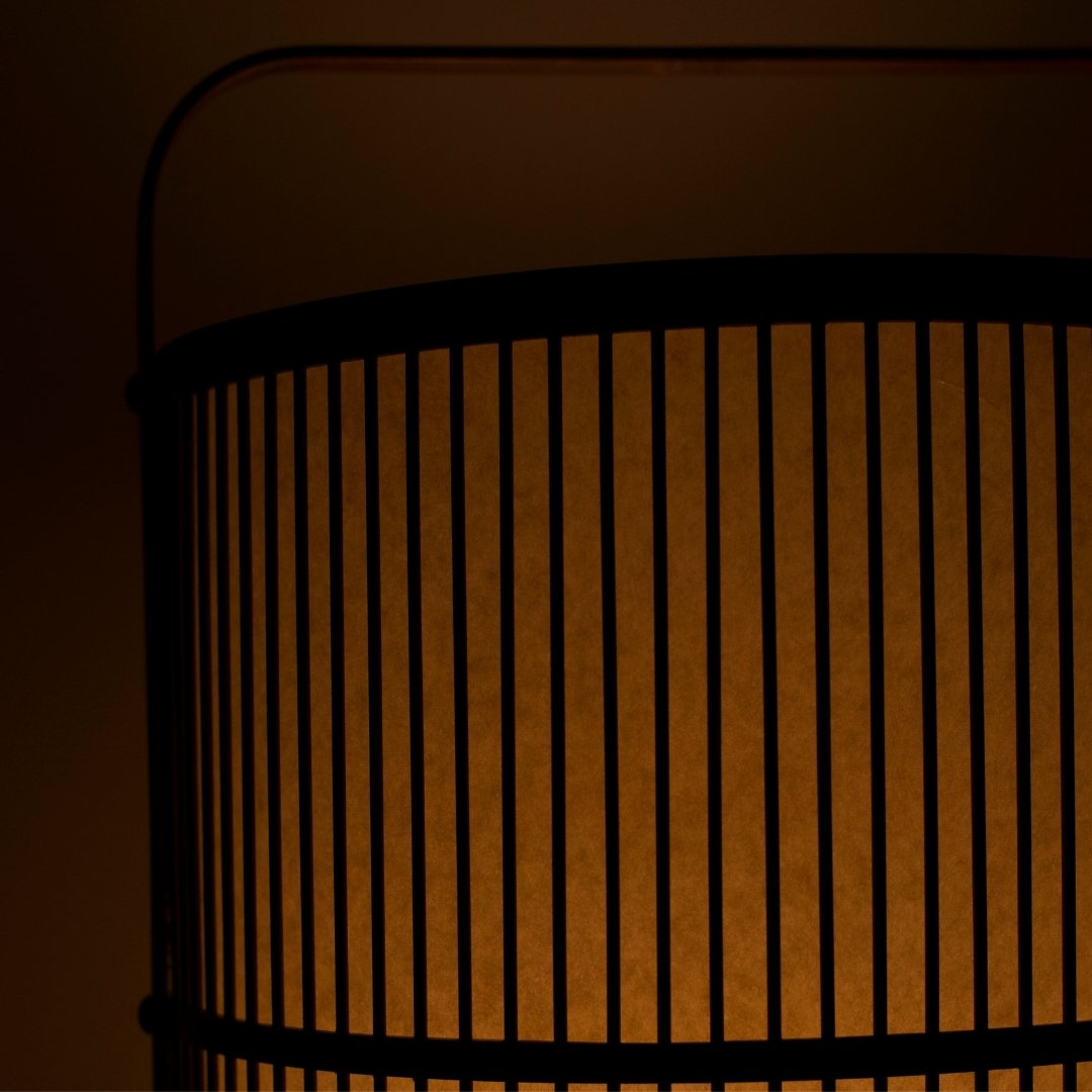 Japanese Bamboo Floor Lamp "Ajiro-base" – Bamboo Standing Lamp Creating Elegant Shadows, Elegant Lamp for Living rooms