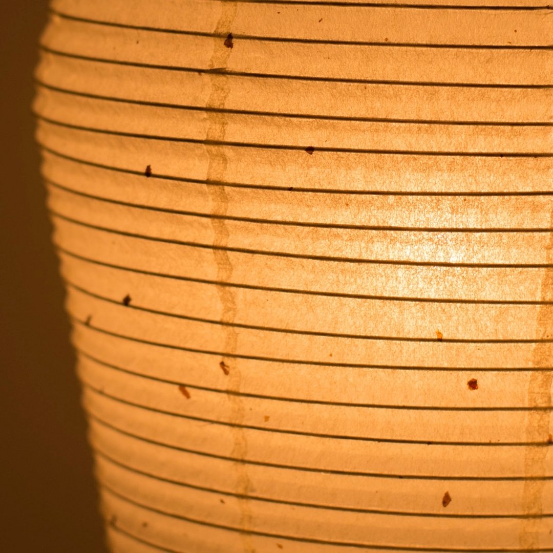 Warm glow from Japanese paper table lamp 'PAPERSON 01' - unique table lamps, bedside lamps for cozy bedrooms