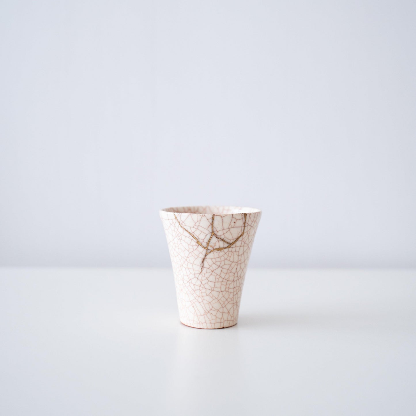 Kintsugi Cup "Vermilion Crackle" 03 with a Paulownia Wood Box