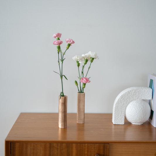 Japanese Ikebana Vase “Bush of Copper” | Tall Bronze Vase for Ikebana Flower Arrangement