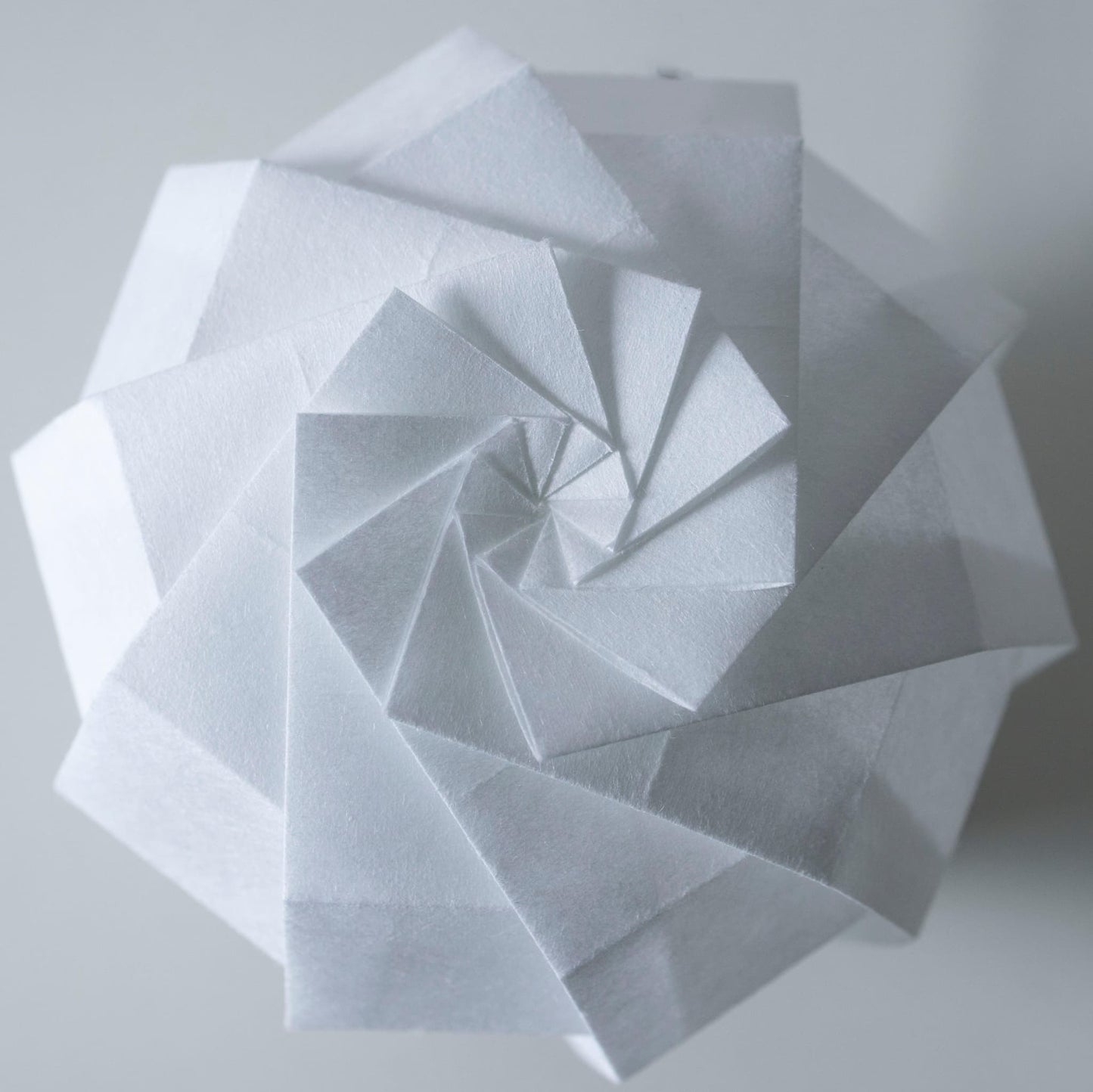 Unique Japanese paper frameless lamp, crafted with origami techniques