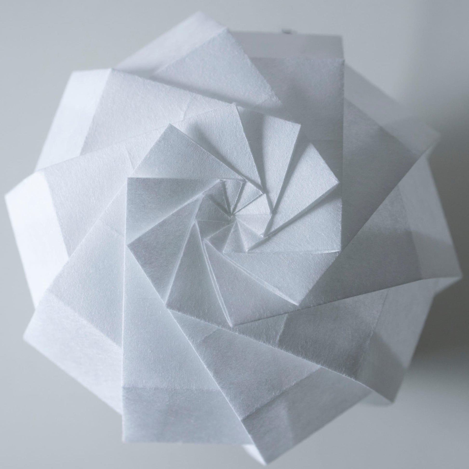 Unique Japanese paper frameless lamp, crafted with origami techniques
