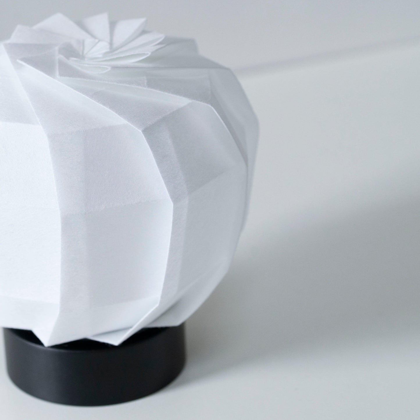 Unique design Japanese paper table lamp, handcrafted with origami technique