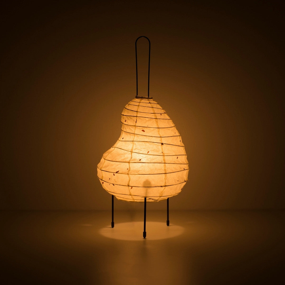 Japanese Paper Floor Lamp “BEANS LIGHT” Small illuminating a dark room– Compact Washi Paper Table Lamp for Japandi Living room