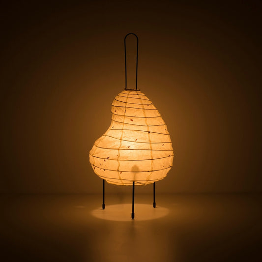 Japanese Paper Floor Lamp “BEANS LIGHT” Small illuminating a dark room– Compact Washi Paper Table Lamp for Japandi Living room