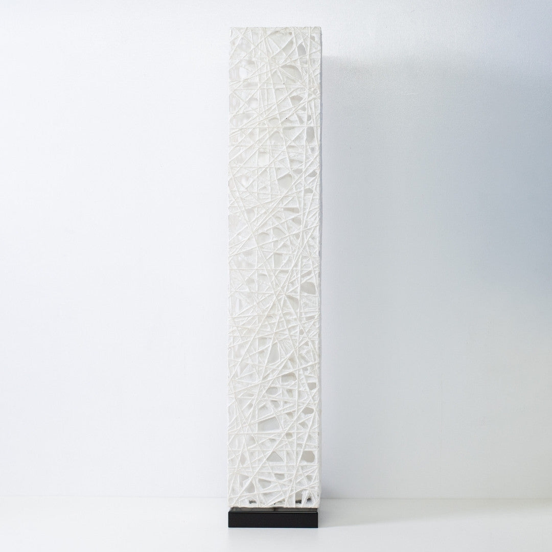 White Japanese paper floor lamp ME-LOOK 01 by Hayashi Kogei, slender column design