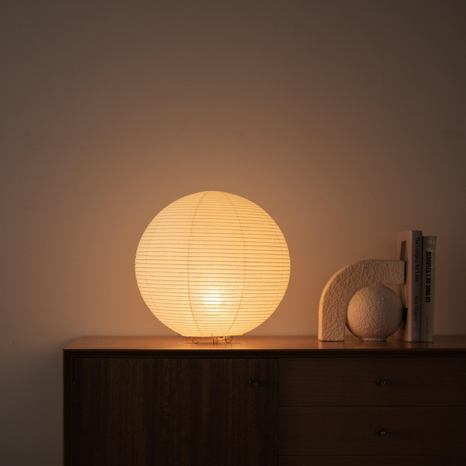 Japanese Paper Floor Lamp Paper Moon 05 – Soft Washi Glow for Japandi Living Room Decor