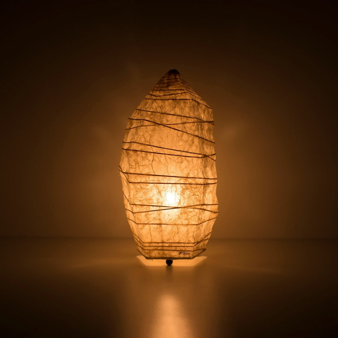 Japanese Paper Floor Lamp “Paper Stone” Small illuminating a dark room – Elegant Washi Paper Lamp for Japandi Living Room & Bedroom