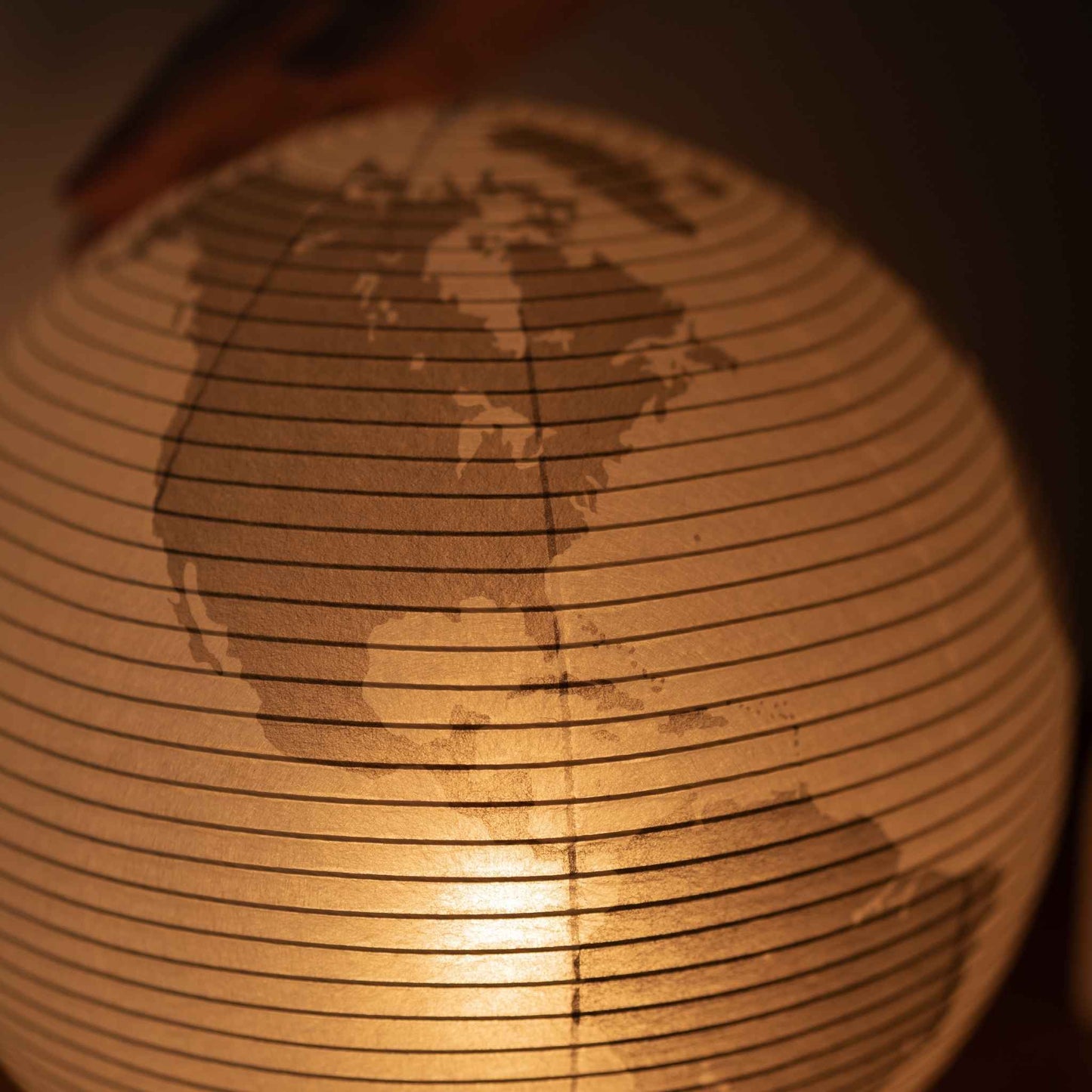 Paper Floor Lamp Paper Moon 05G – Handcrafted Washi Lamp in Earth Globe Design