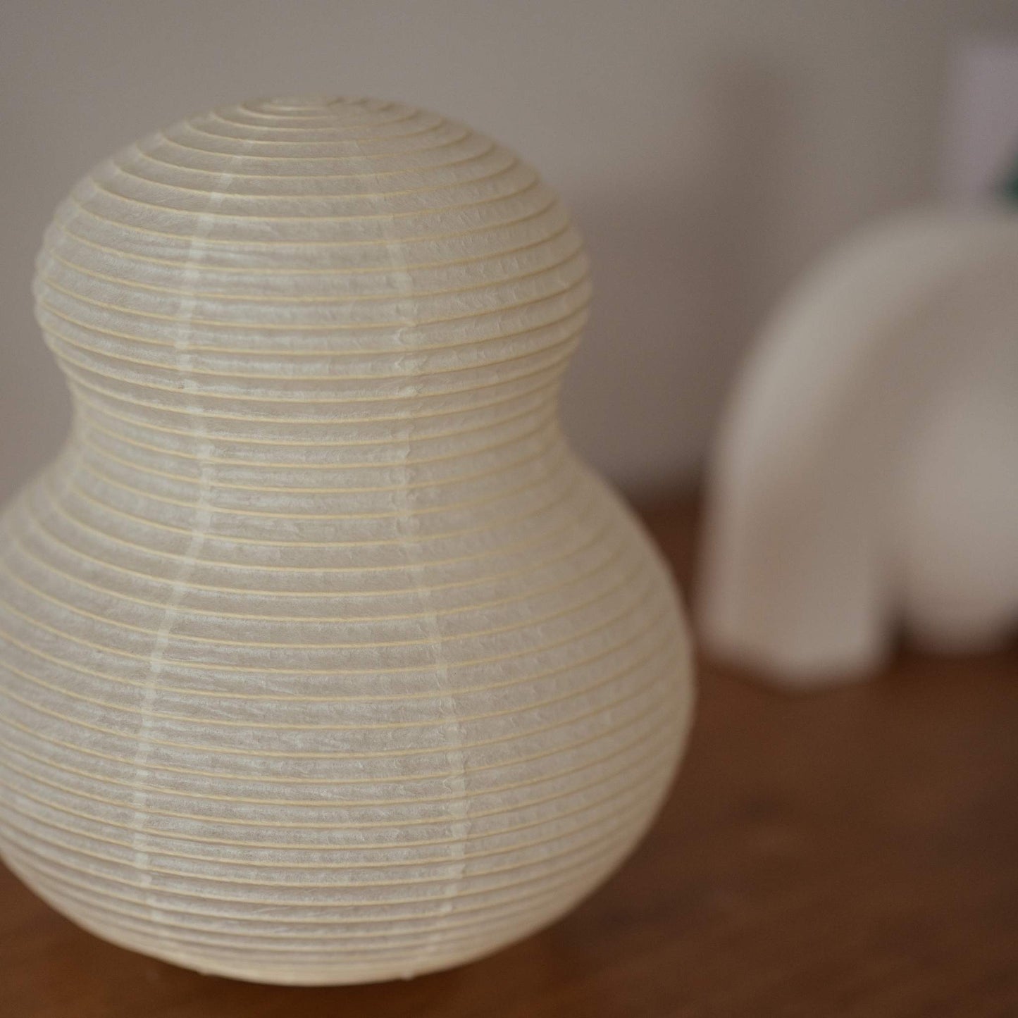 Compact Japanese Paper Lamp Paper Moon 02 – Washi Floor Lamp for Japandi Style Room