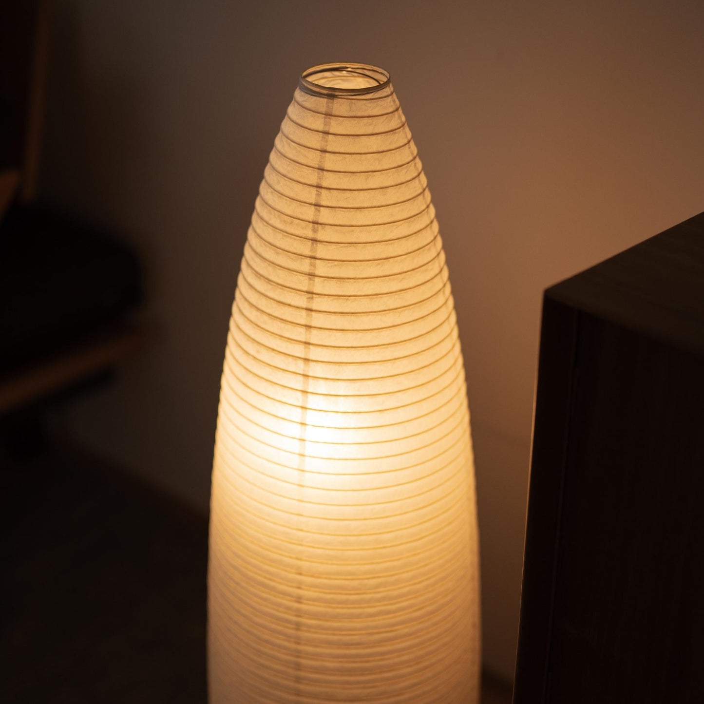 Tall Japanese Paper Lamp Paper Moon 13 – Handcrafted Washi Lamp for Japandi Bedroom
