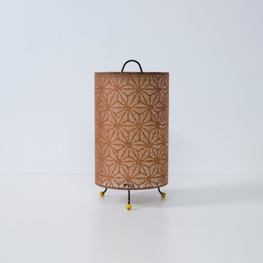 Warm Brown Washi Paper Lamp "Lace Washi" – Cozy ambient paper lamp for Japandi livingroom