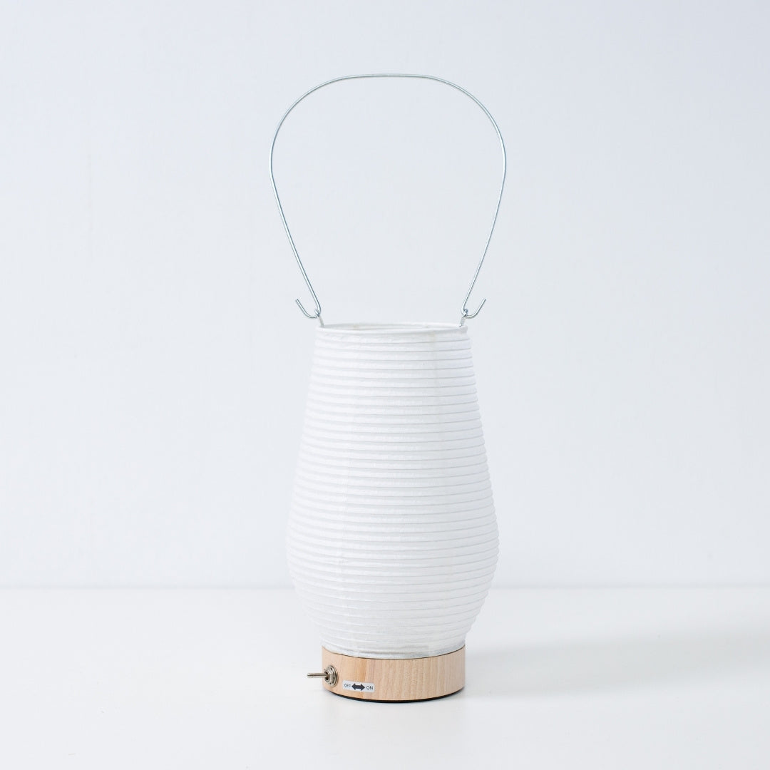 Japanese paper table lamp RIN 02 by Hayashi Kogei, Mino washi Japanese table lamp for wabi sabi ambient lighting