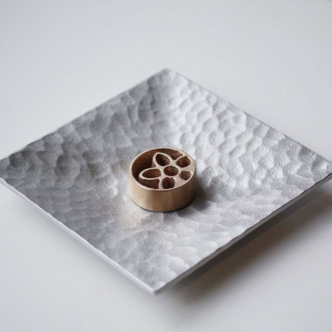 Japanese Pinless Kenzan Garden & Plate Gift Set L for ikebana flower arrangement display