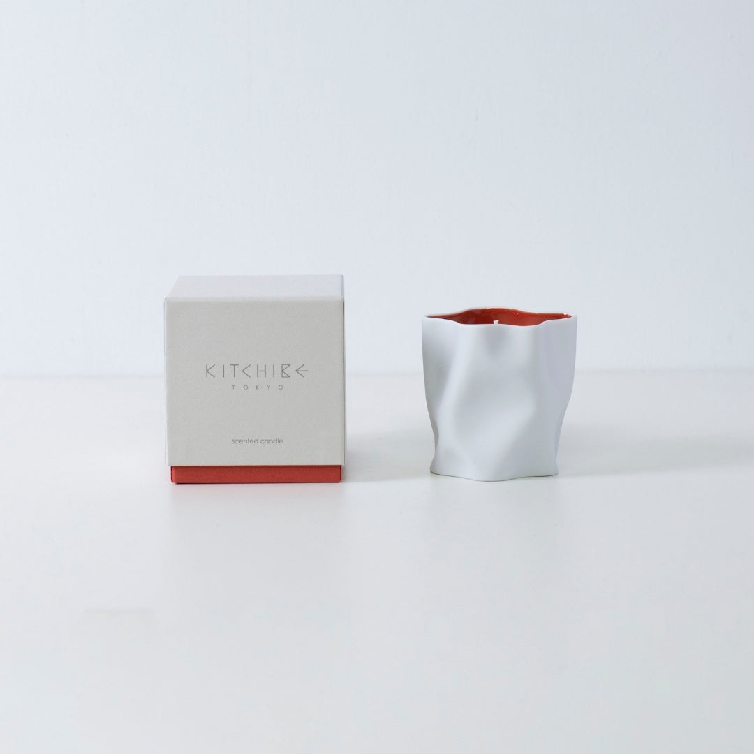 Japanese candle AKAFUJI in ceramic holder, inspired by Mt. Fuji, luxury Japanese incense scent