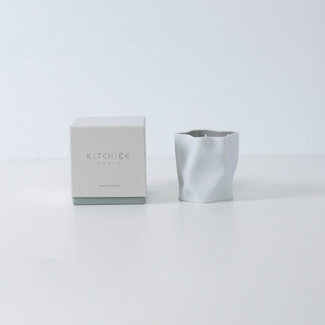 Zen-inspired Japanese candle KARESANSUI with yuzu, peony, and Japanese Incense in Seto porcelain