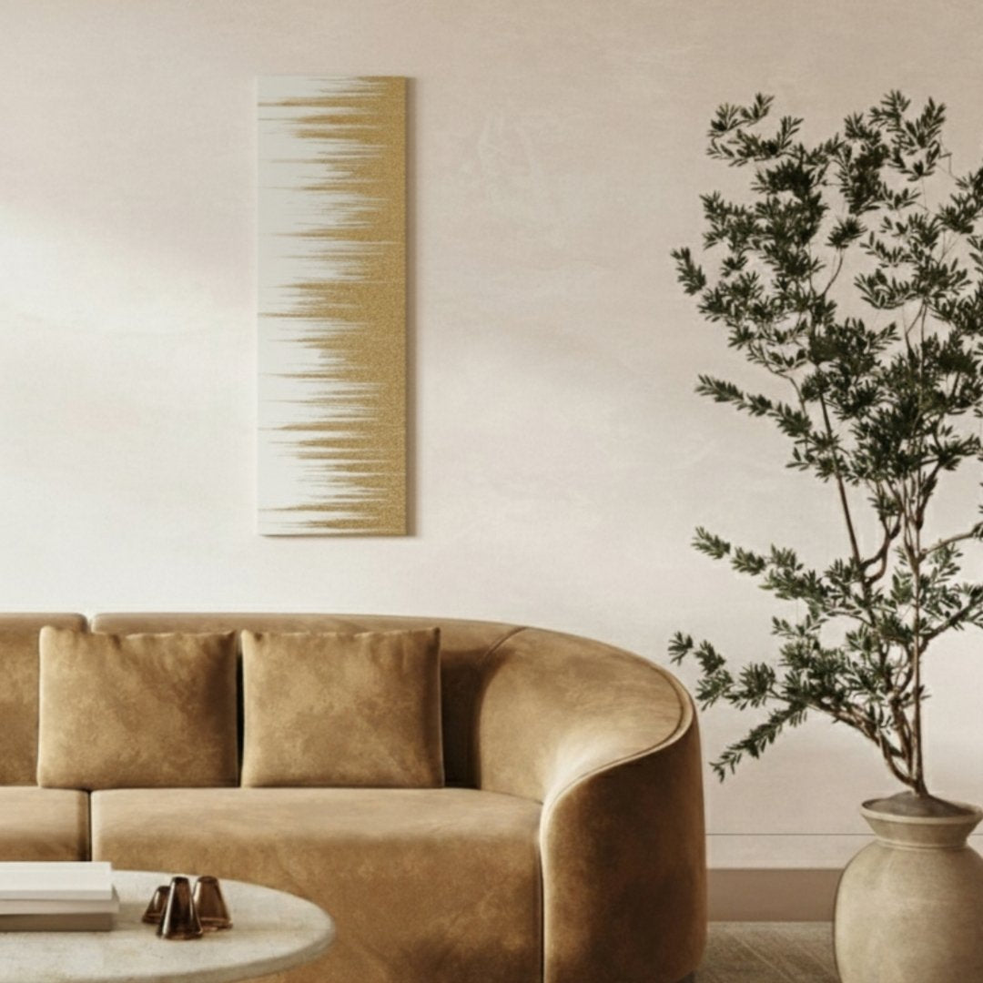 Japanese wall art Kushibiki white large on wall – serene wabi sabi Japanese wall decor