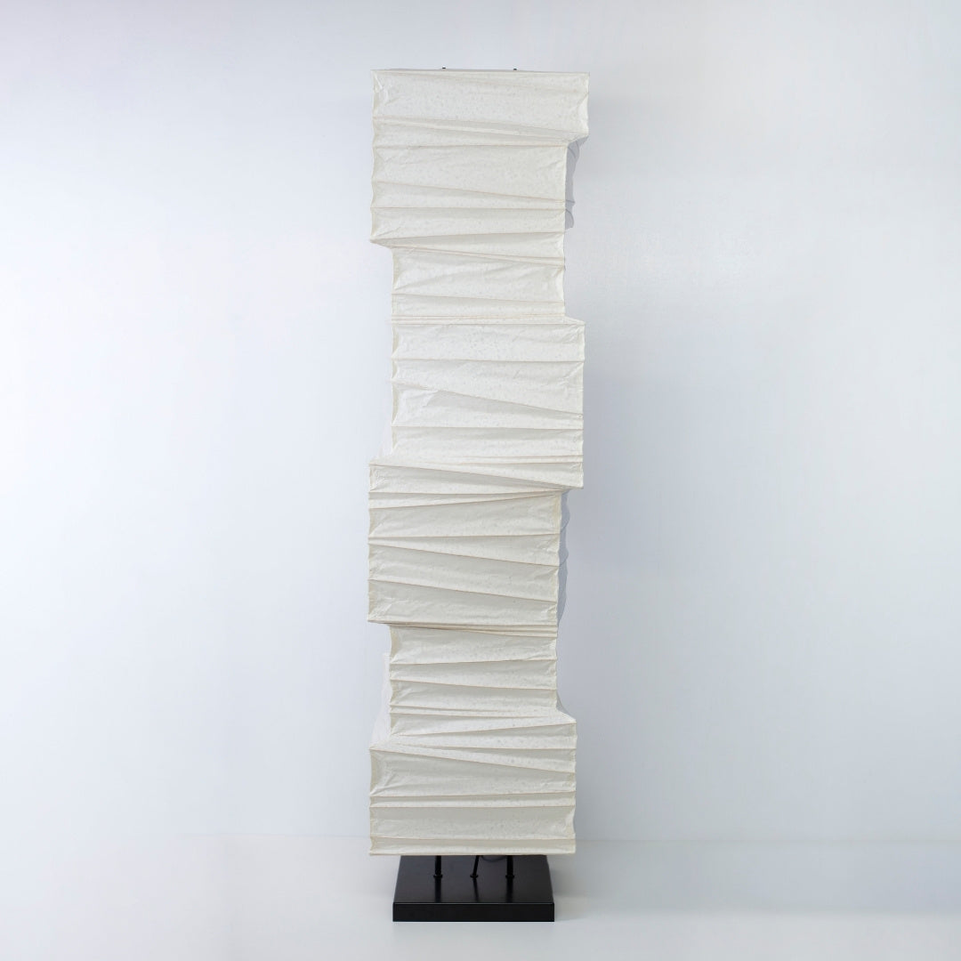 Japanese Washi Paper Floor Lamp "Harusame Washi 02" – Tall Handmade Paper Floor Lamp for Soft Lighting
