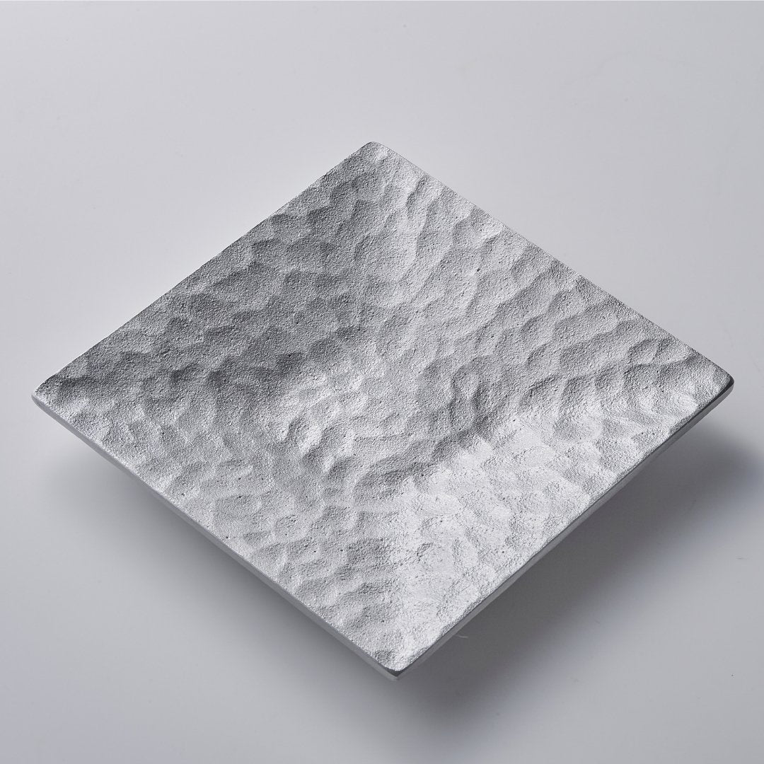 Large Japanese aluminum plate for ikebana kenzan, perfect for Japanese flower arranging