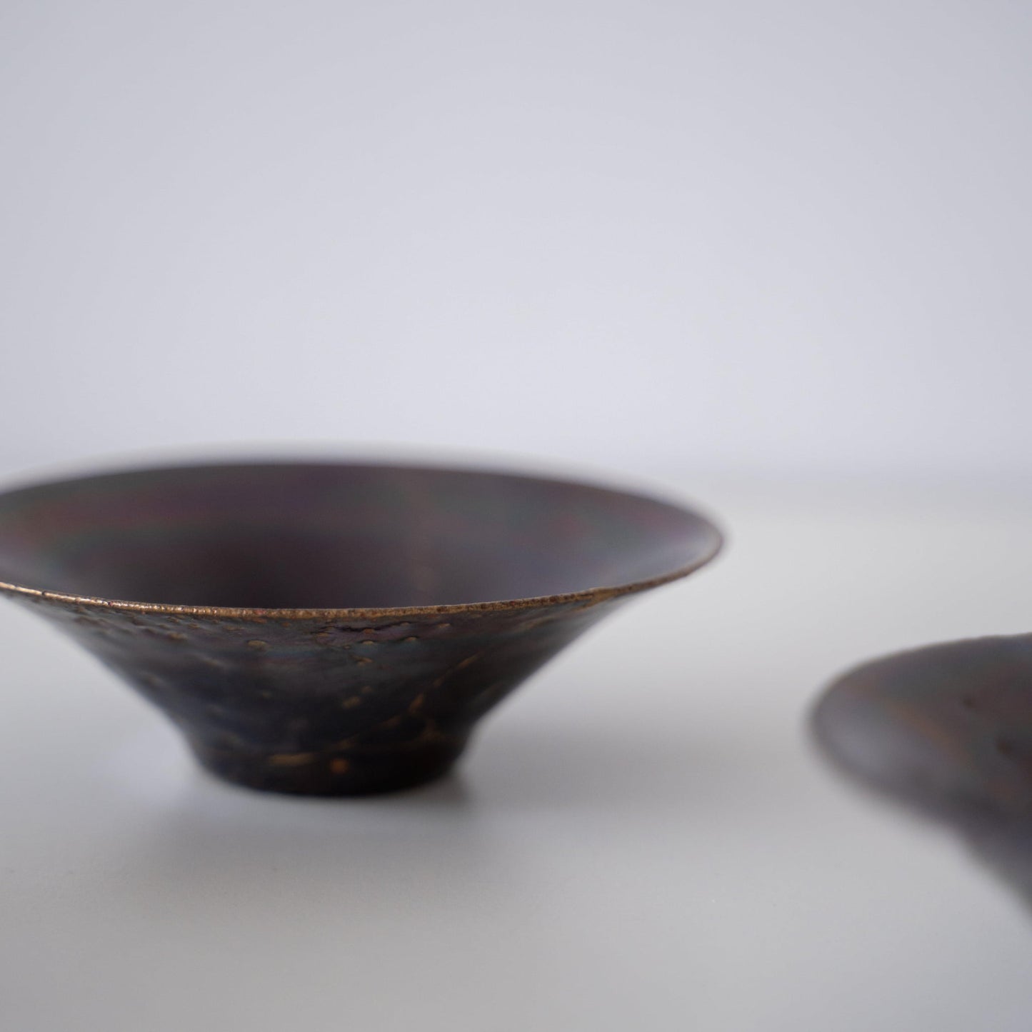 Close-up of Kintsugi Bowl Purple Nebula 01 side, highlighting the intricate Kintsugi repairs