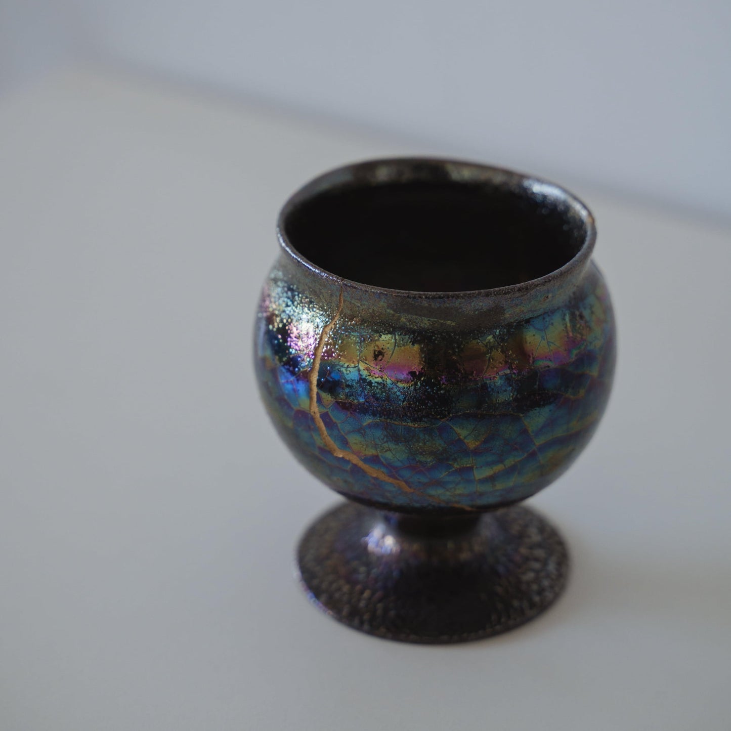 Kintsugi Goblet "The Dawn Starry Sky": Top View