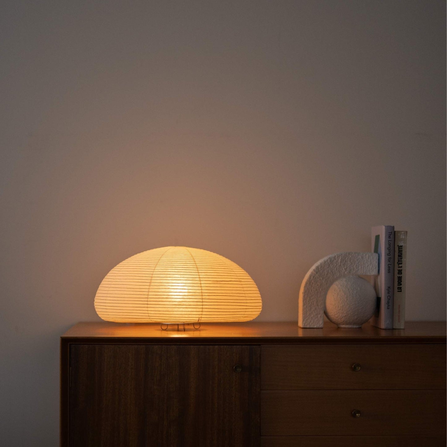 Paper Floor Lamp Paper Moon 04 – Japanese Washi Lighting for Minimal Japandi Interior