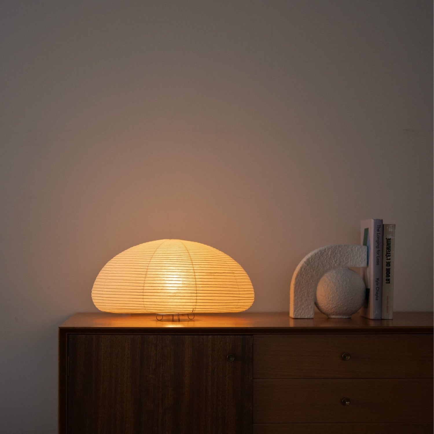 Paper Floor Lamp Paper Moon 04 – Japanese Washi Lighting for Minimal Japandi Interior