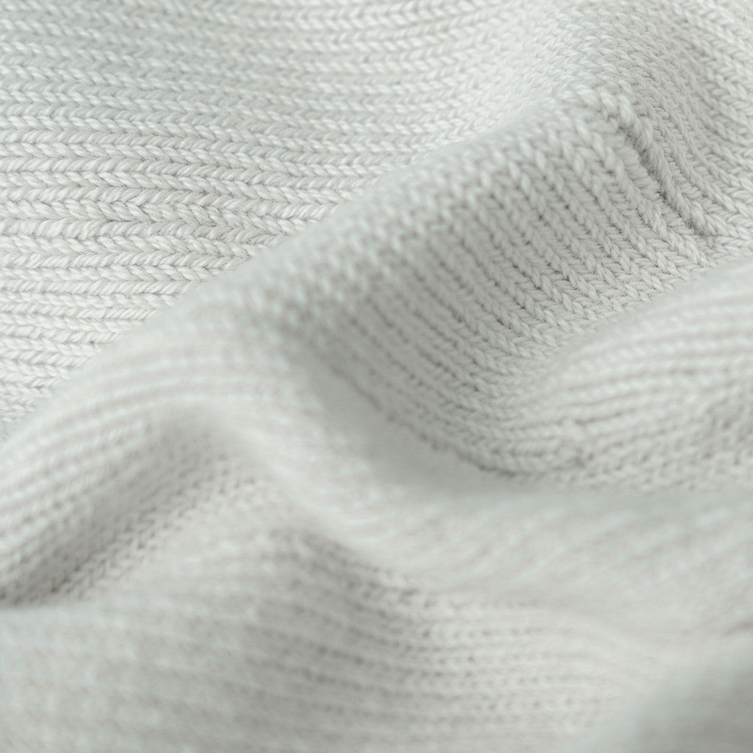 Close-up textile of Japanese zafu meditation cushion ZAF RITUAL, White Gray