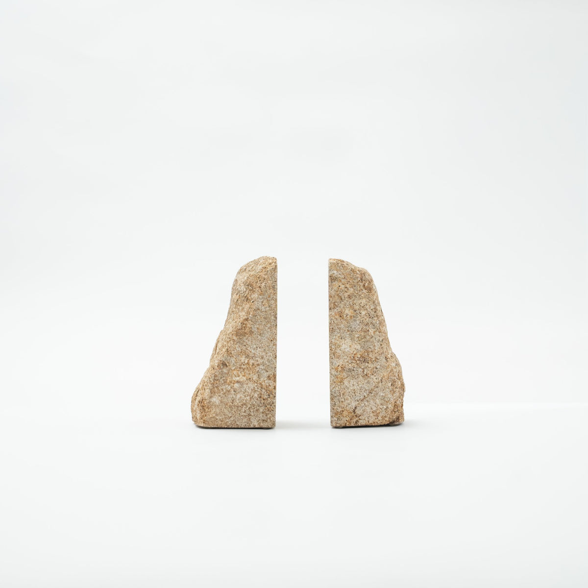 Japanese Aji Stone Book End Large in natural stone, front view.
