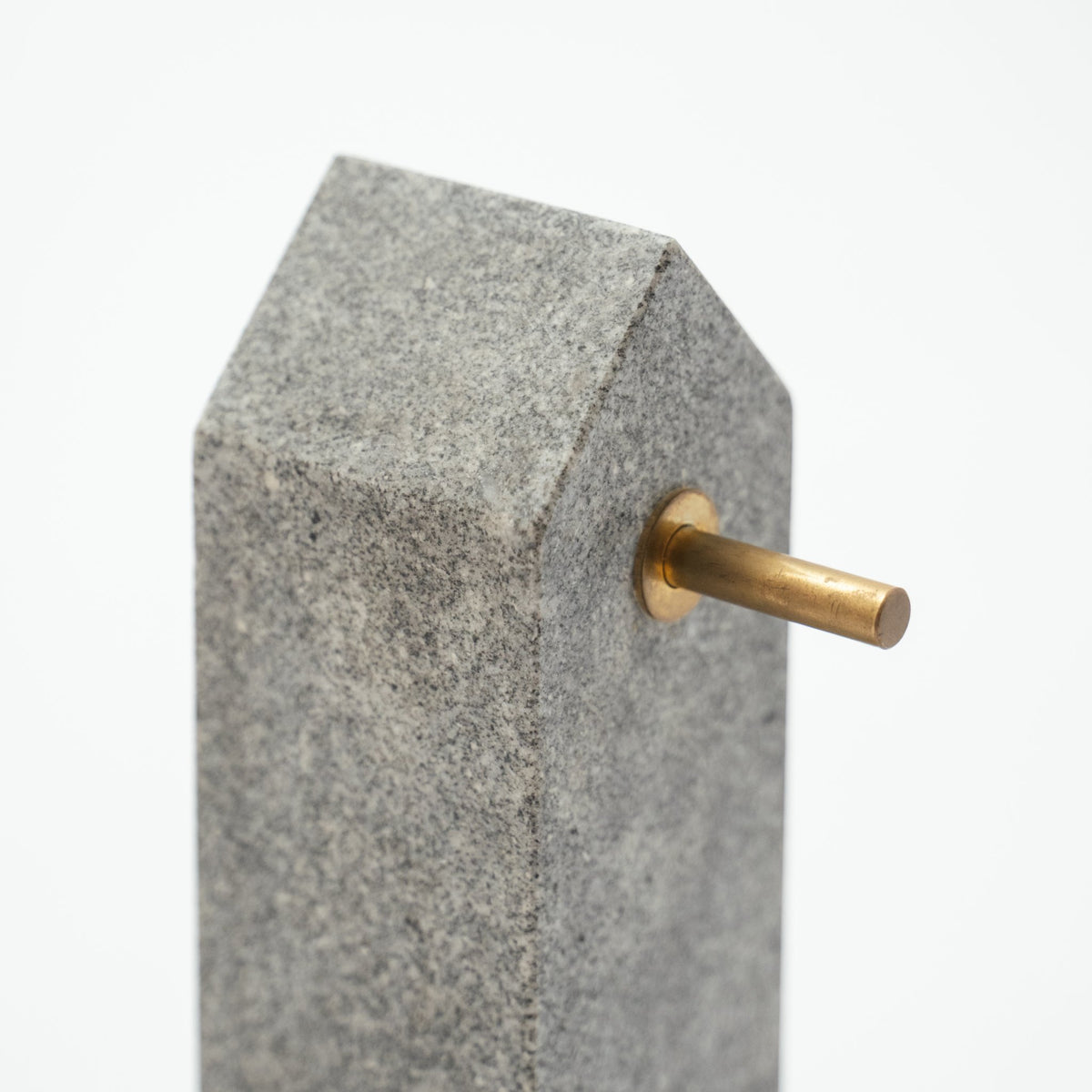 Detail view of Japanese Aji Stone Key Holder in natural stone.