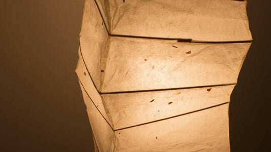 Handcrafted Japanese Paper Floor Lamp "SLENDER" emits warm glow