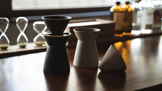 Handcrafted Japanese Coffee Servers & Drippers on a Japandi Kitchen