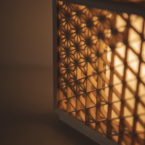 Close-up View of Japanese Kumiko Lantern