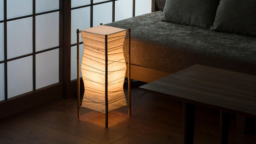 Japanese Paper Floor Lamp "NIPPON"02 in aJapanese-style room