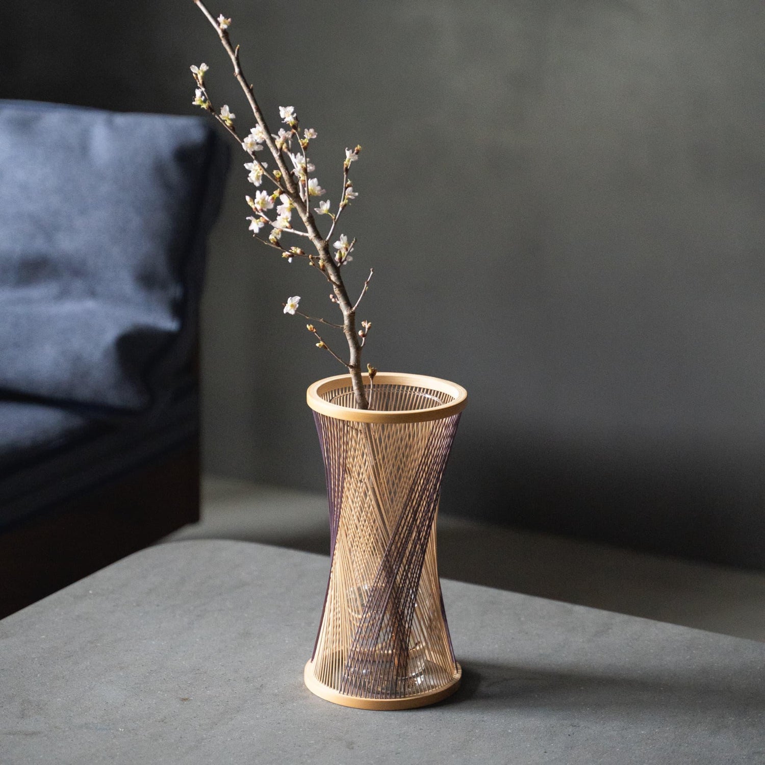 Japanese bamboo flower vase, Japanese ikebana flower vase, Japandi flower vase, 