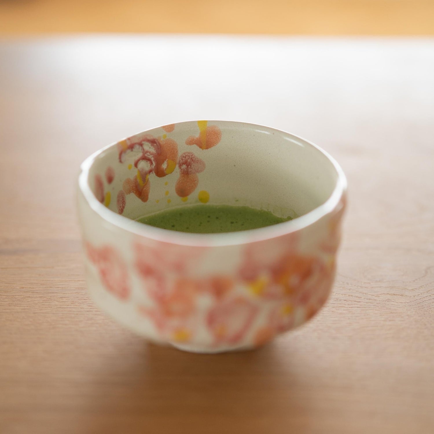 Japanese matcha chawan bowl “Flower” | Shino clay handcrafted bowl inspired by cherry blossoms