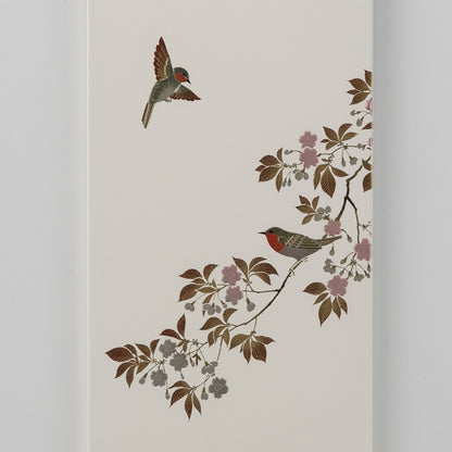 Japanese Wall Art "Hanamidori" White Small