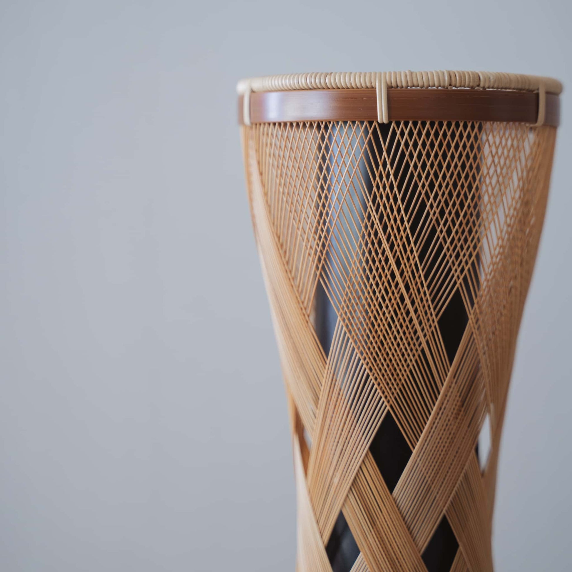 Detail of handcrafted Japanese bamboo vase