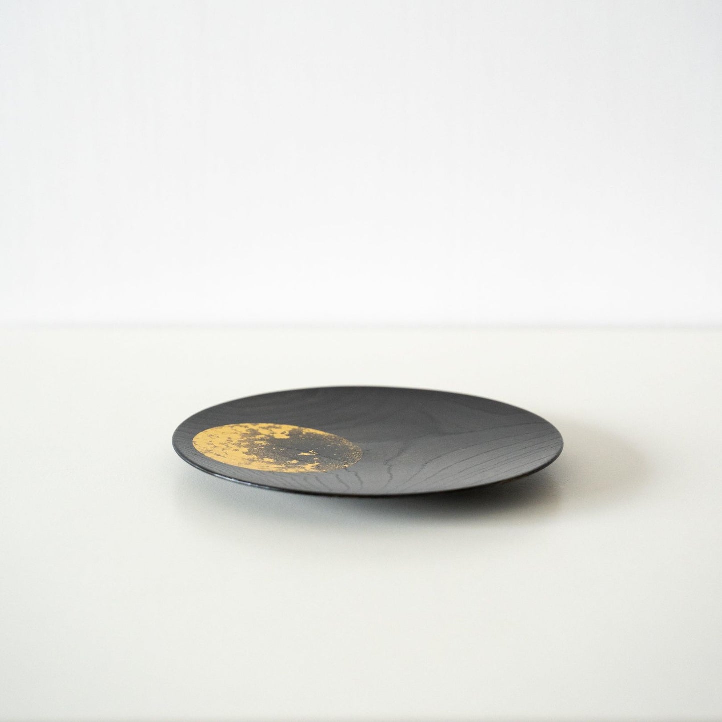 Japanese Gold Leaf Lacquerware Plate Small on a white table