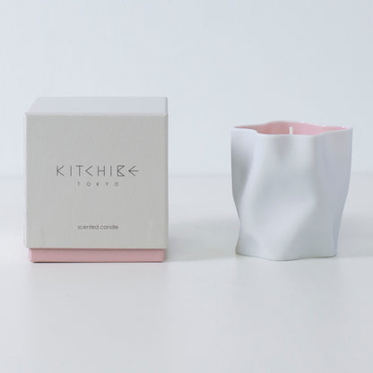 Scented Japanese candle SAKURA with cherry blossom, rose, and Japanese Incense in ceramic vessel