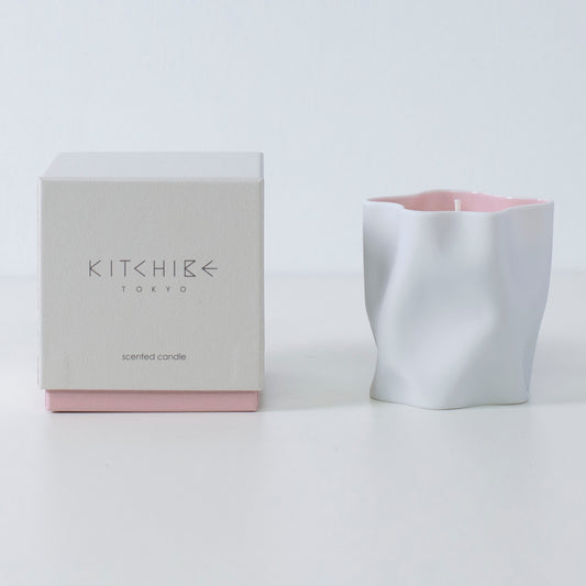 Scented Japanese candle SAKURA with cherry blossom, rose, and Japanese Incense in ceramic vessel