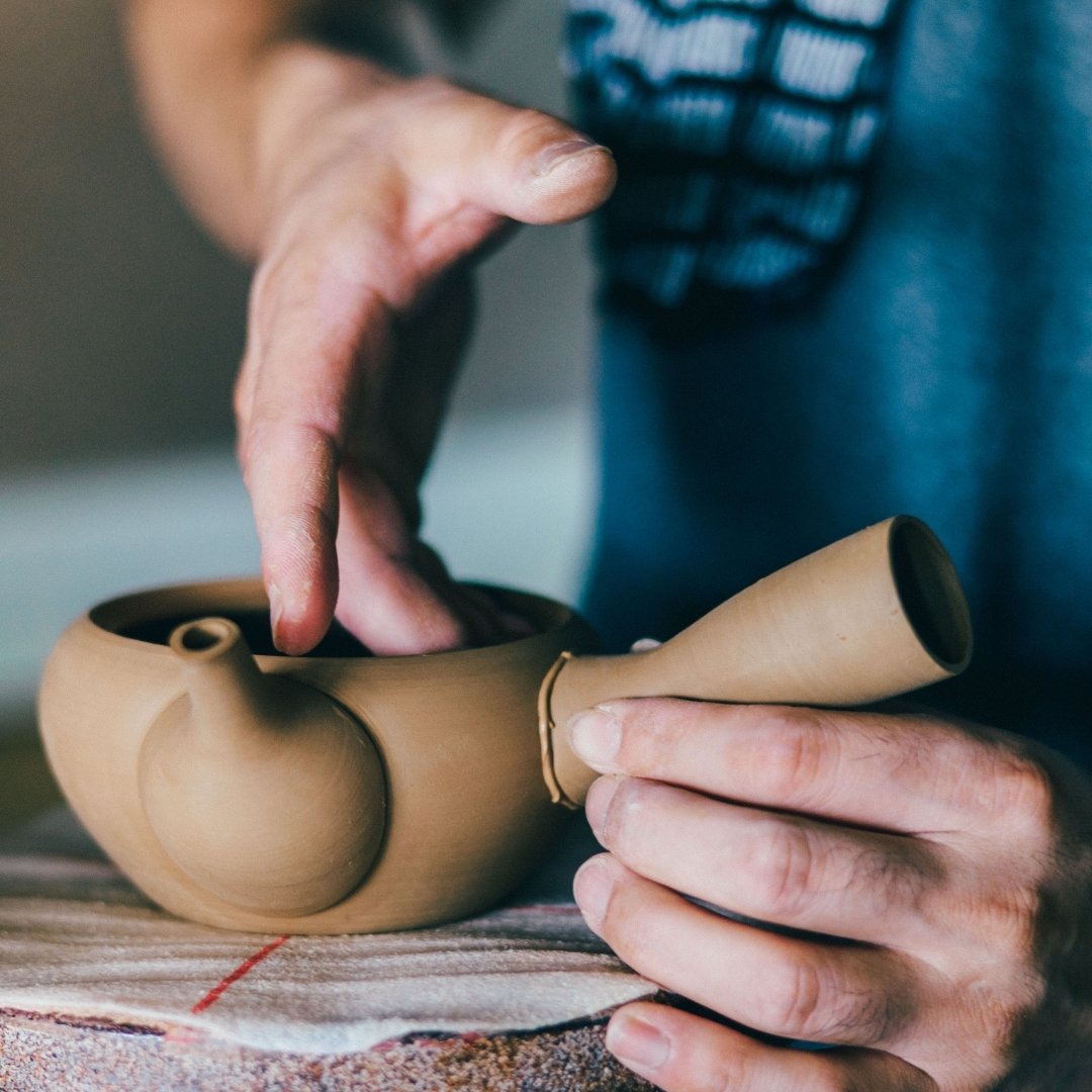 Handcrafting a Japanese teapot.