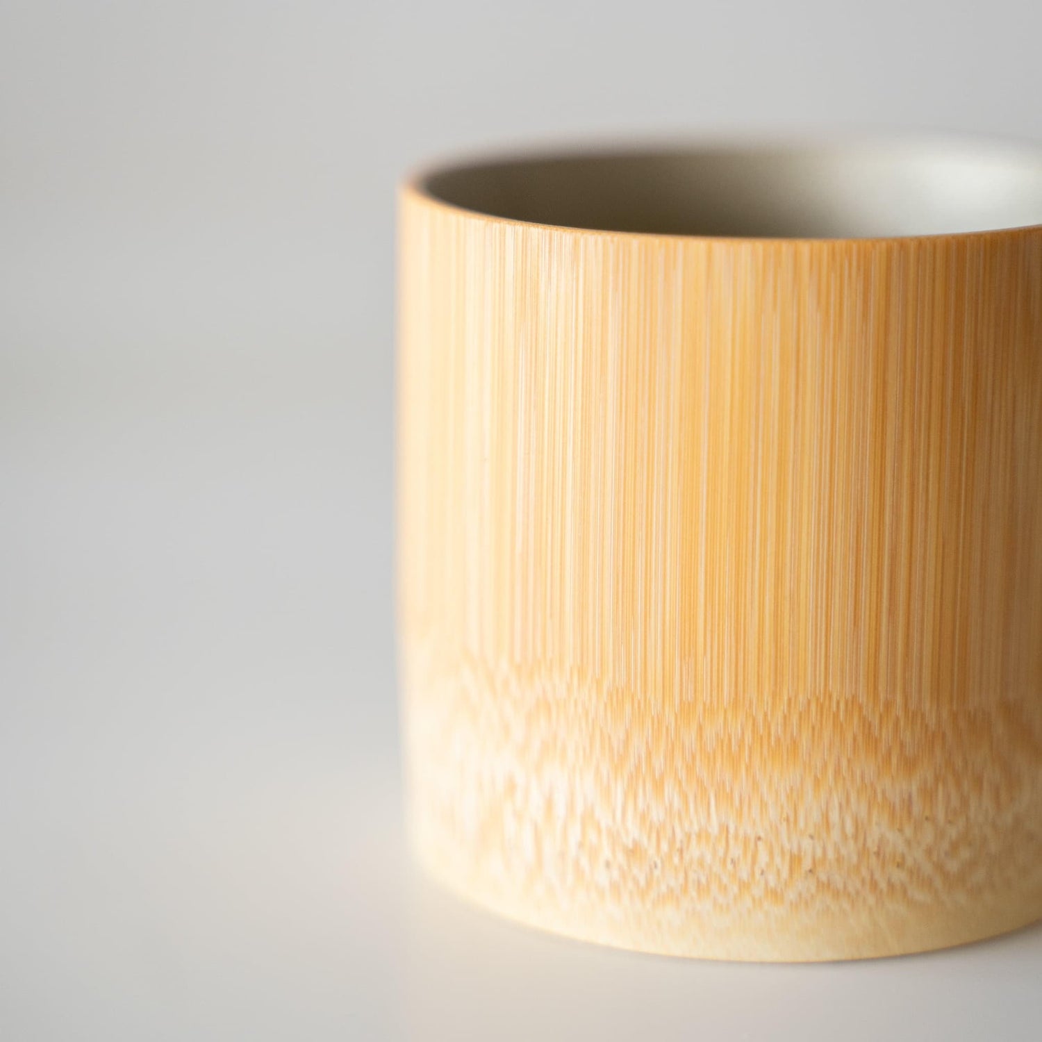 A bamboo cup made from Kyoto bamboo.