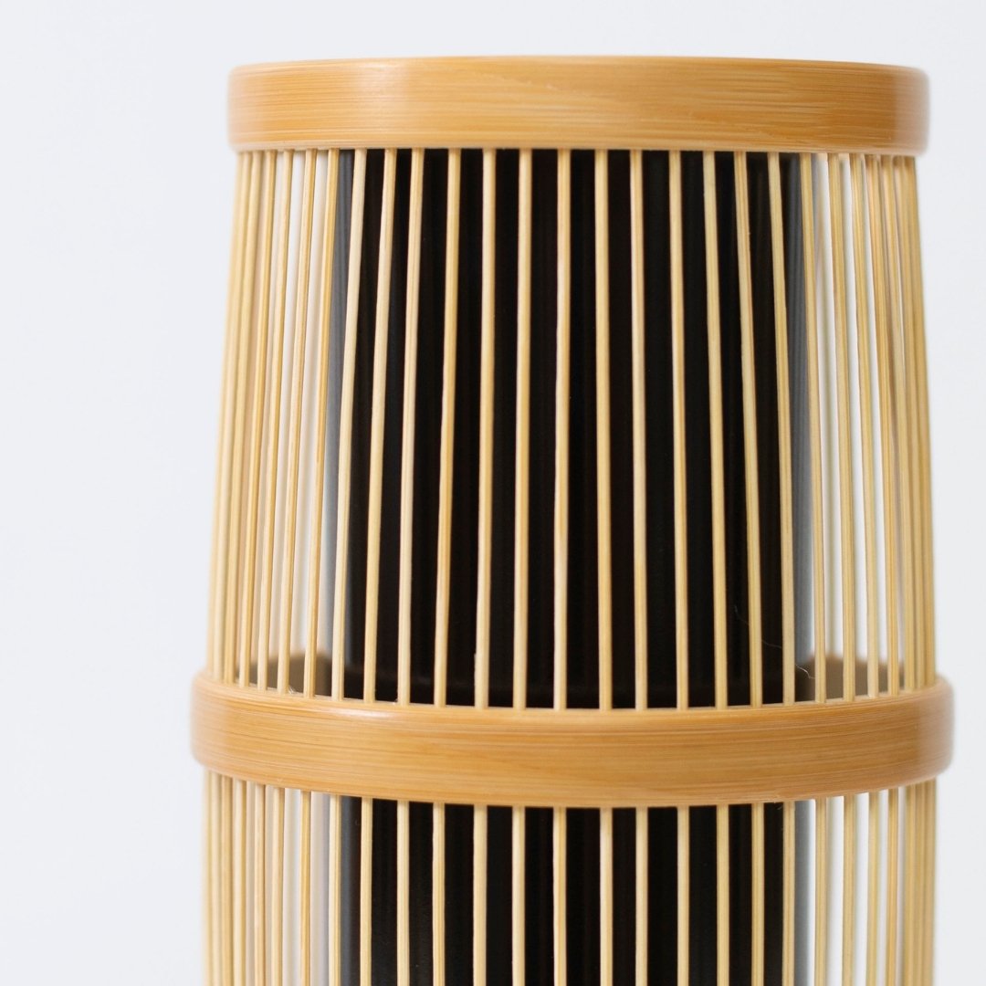 Japanese Bamboo Flower Vase 'Shiori'—a minimalist design with fine craftsmanship, embodying the beauty of wabi-sabi